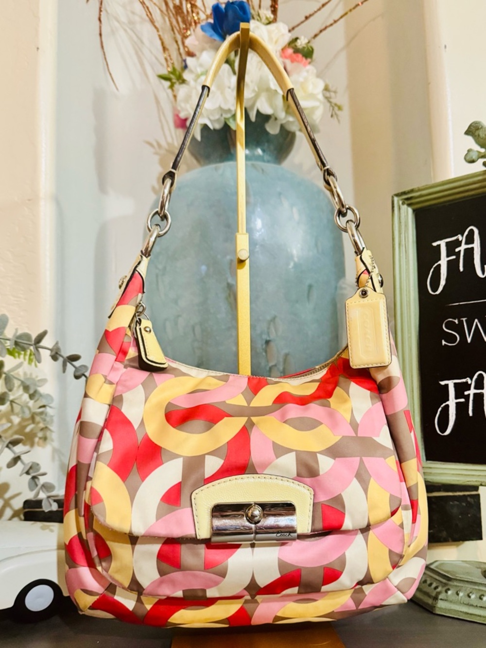 2013 Coach Kristin Multicolor Op-art Hobo Bag - Picture 3 of 16